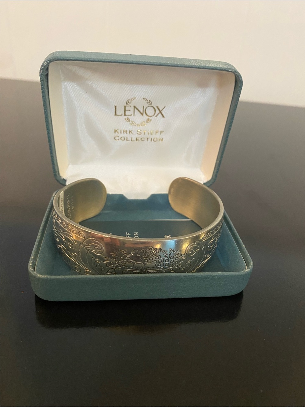 Lenox Kirk Stieff Collection Etched Pewter Cuff Bracelet with Original Box - Picture 11 of 15